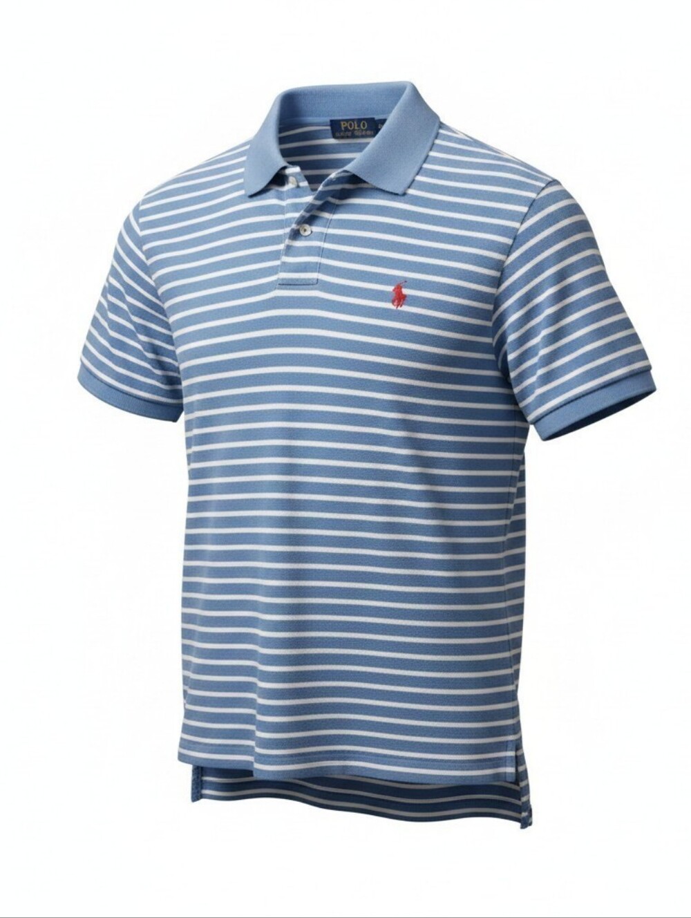 Polo Ralph Lauren Men’s XL Custom Fit Polo Shirt Blue White Stripe Red Pony